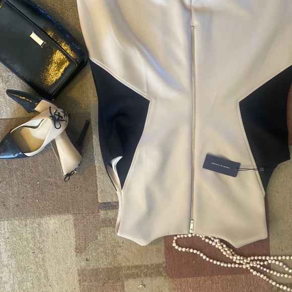 tommy hilfiger color block tan/black scuba dress - Picture 13 of 14